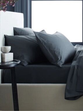 QUINCE Classic Organic Percale Sham Set Standard Nightfall 7960